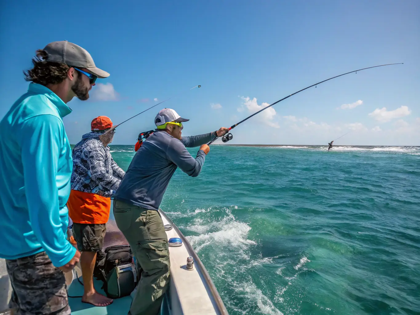 A group of club members participating in a friendly fishing competition on the pond, showcasing camaraderie and sportsmanship.